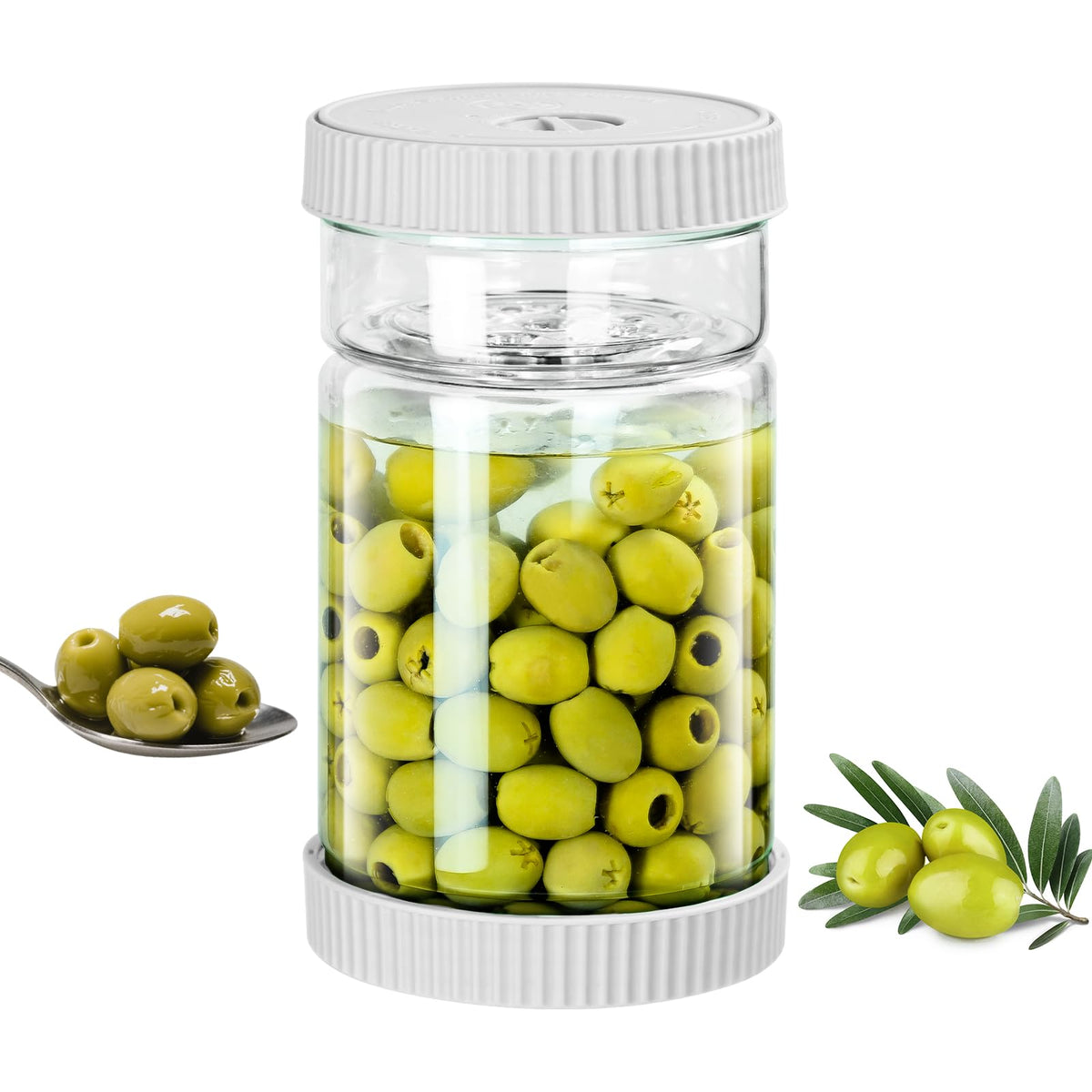 LIVSGNISTA 40oz glass pickle jar with time tracker and vent for controlled fermentation.