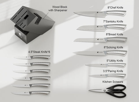 Livtek 8-inch slicing knife for clean, even slices of meat and vegetables.