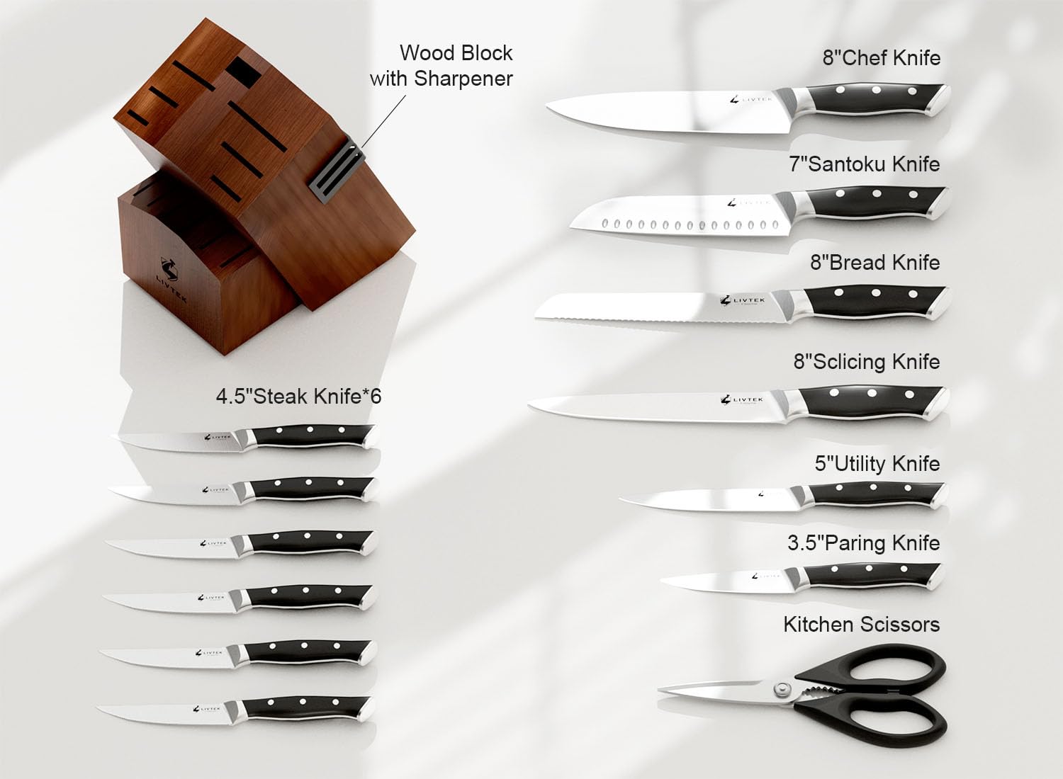 Livtek built-in sharpener image emphasizes easy edge maintenance between uses