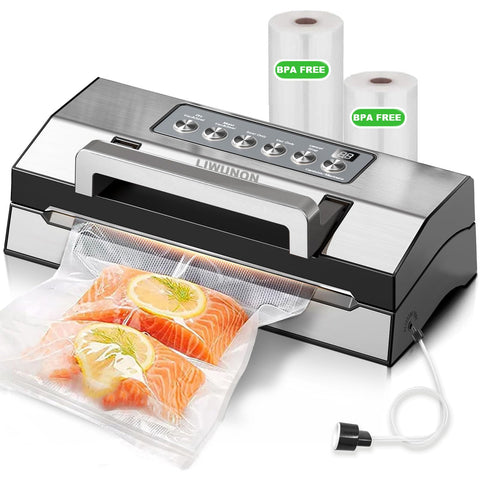 LIWUNON precision fast-vacuum sealer front view for airtight food storage benefits