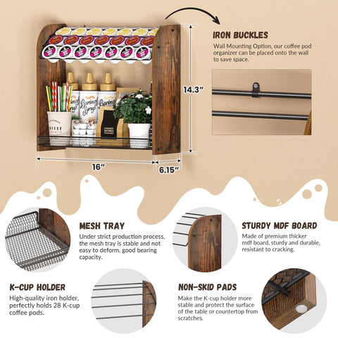 Lixple K Cup Holder top-tier perspective showing four-row capacity for many cups.