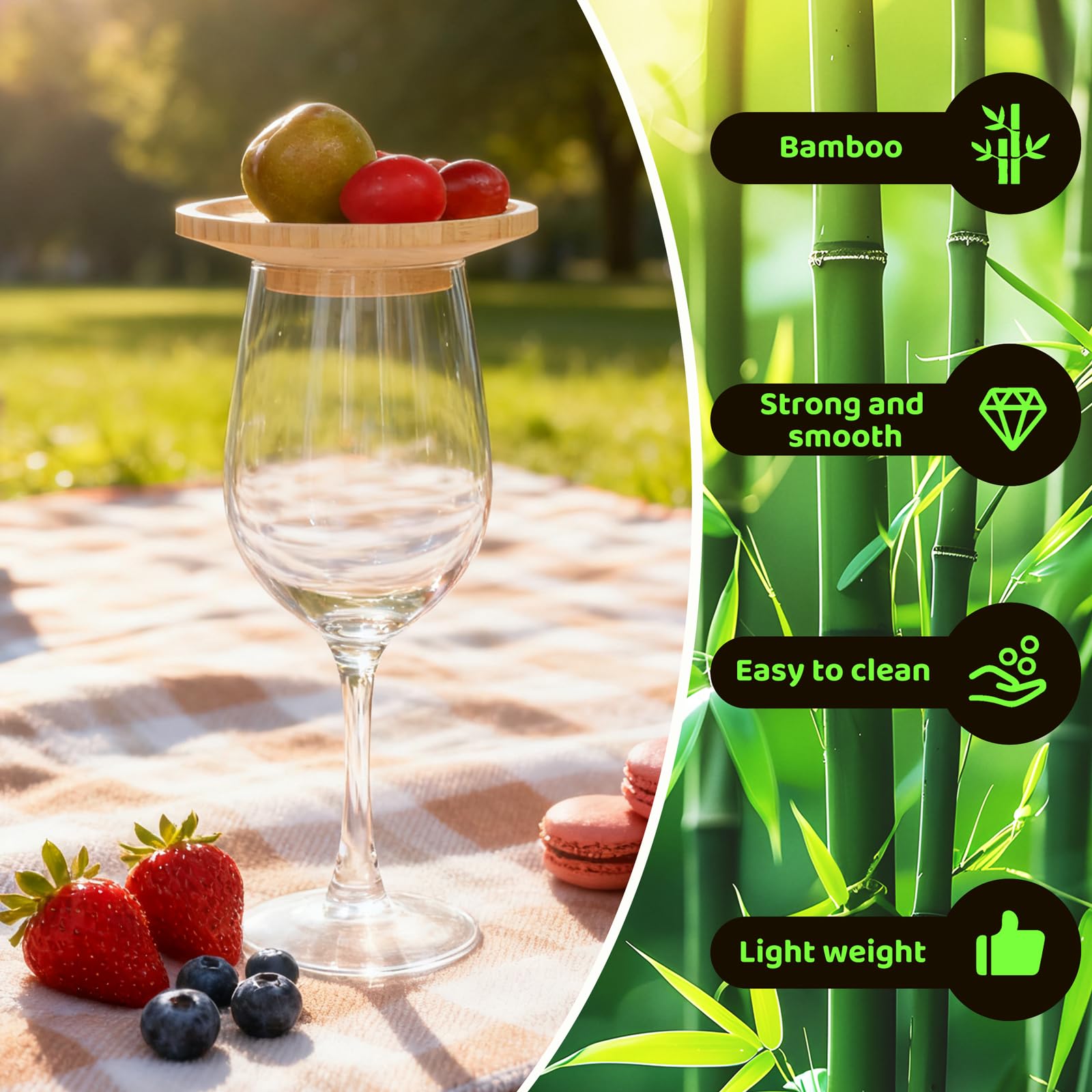 Liyeeeuo wine glass appetizer plate ideal for easy serving