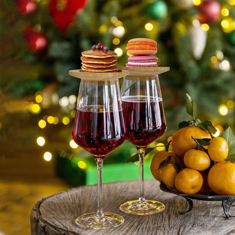 Liyeeeuo wine glass cover serving plate keeps drinks clean