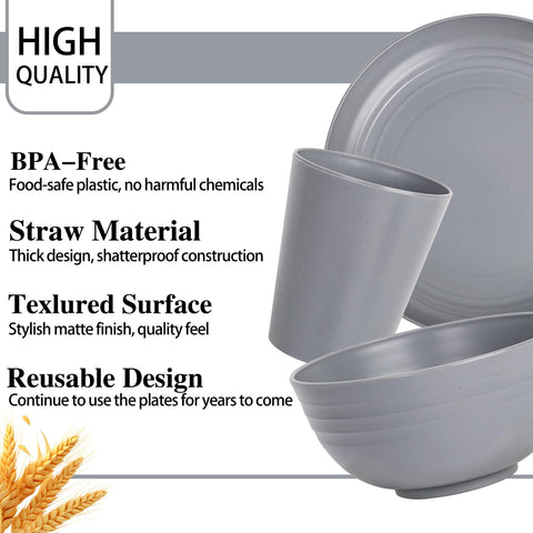 LIYH bowls in grey wheat straw great for soups and snacks