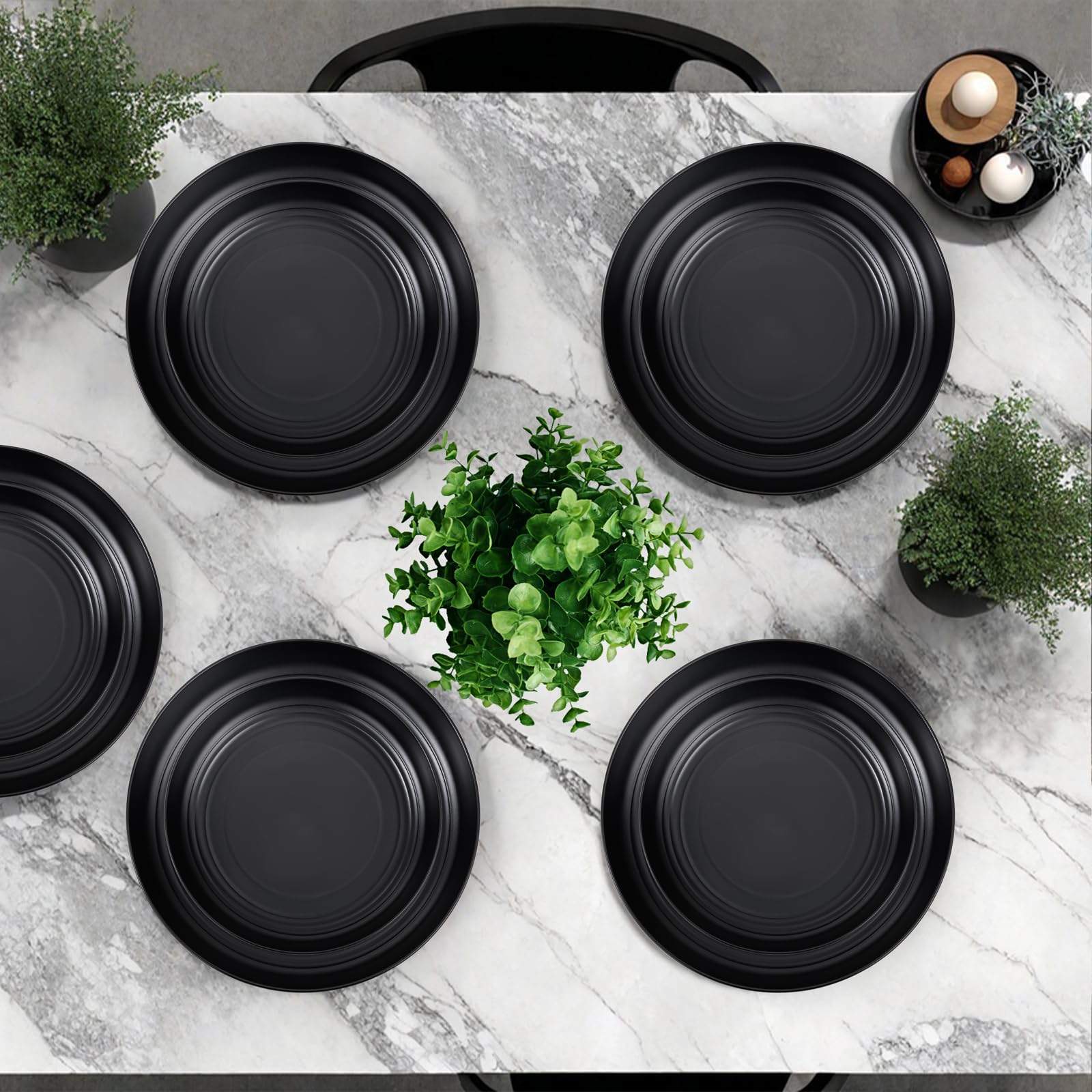 LIYH dishwasher-safe wheat straw dinnerware ready for easy cleanup.