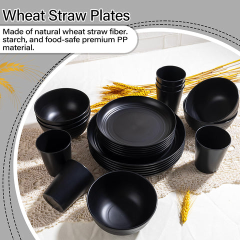 LIYH wheat straw bowls are durable and stackable for family dining.