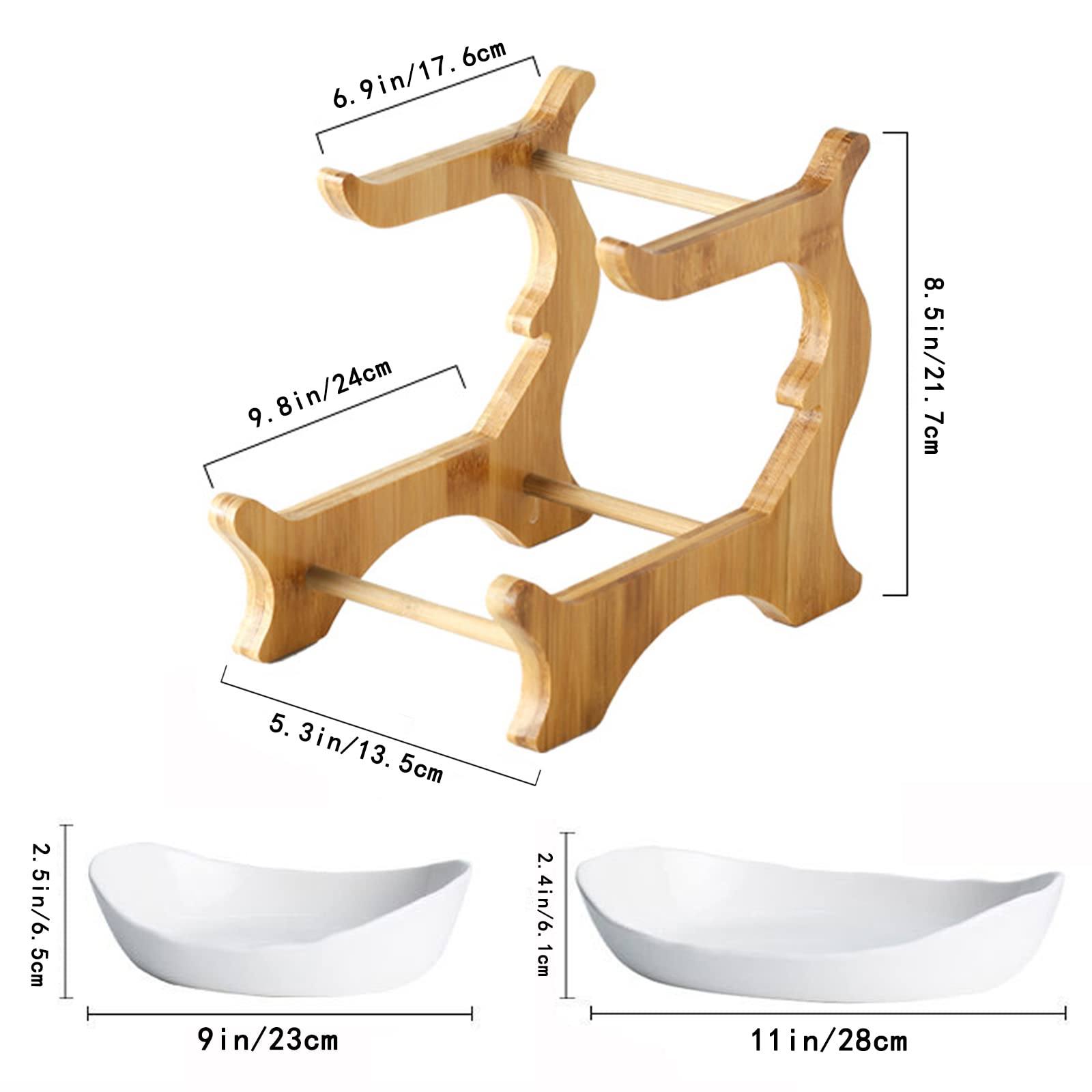 Liywall bamboo wood stand supports bowls securely without scratching countertops.