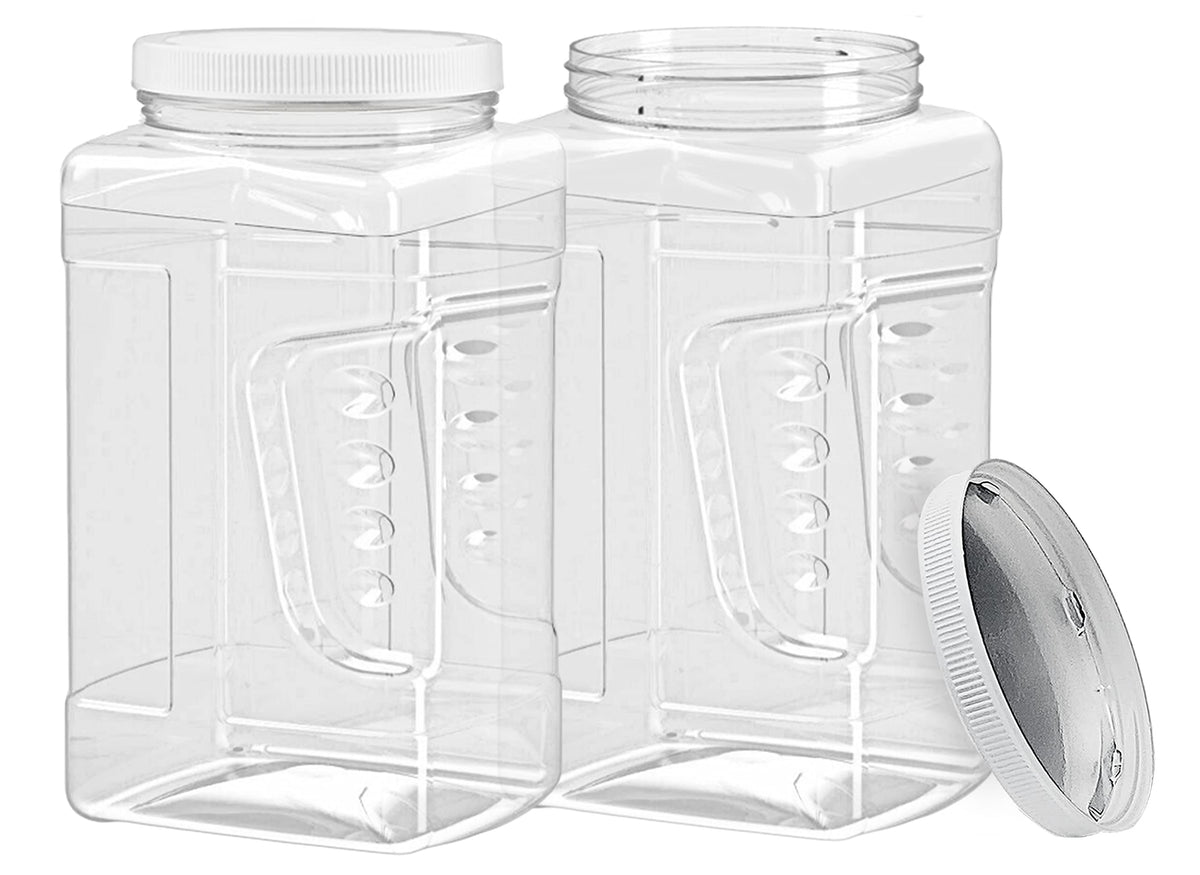 ljdeals 1 gallon clear jar with grip handles for pantry visibility and easy transport