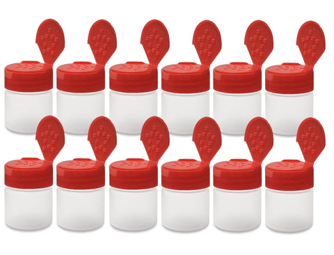 ljdeals 1oz spice jar with red flip-cap for organized pantry storage.