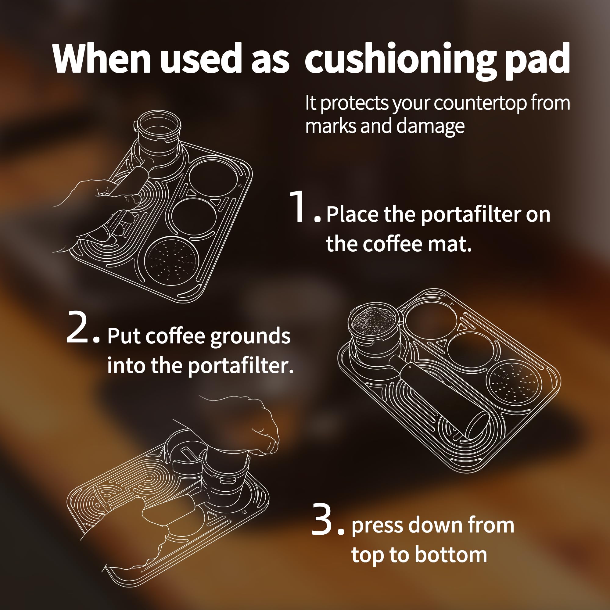 LJOWJVA silicone coffee mat easy-clean surface for quick maintenance