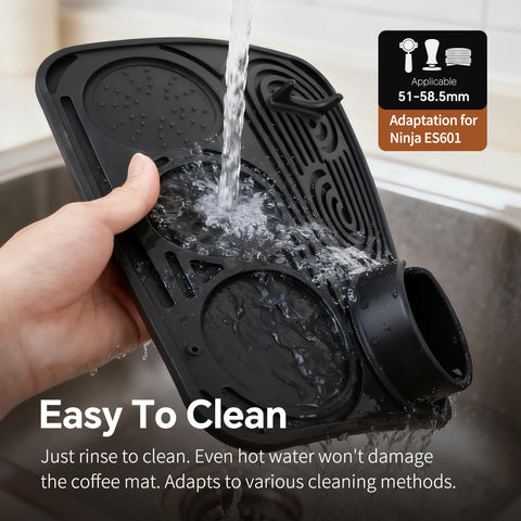 LJOWJVA silicone coffee mat holds accessories in dedicated zones