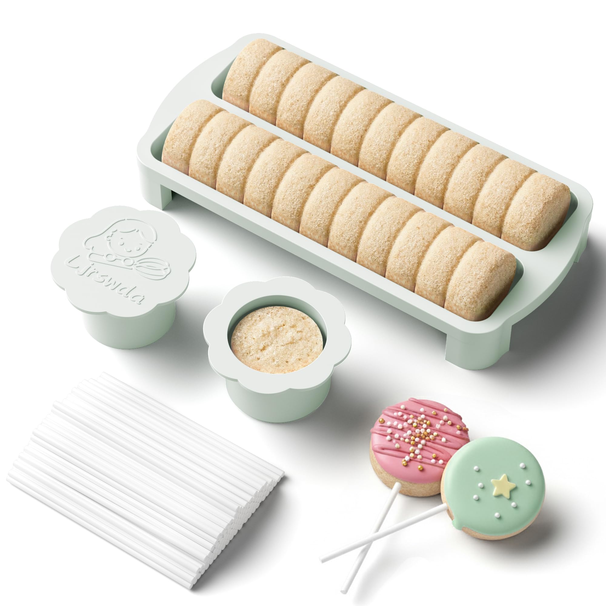Ljrswda cake pop cutter and pusher kit for precise, uniform pops at home.