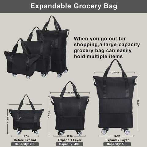 LKbeuuu adjustable-size zipper allows compressing or expanding to fit loads