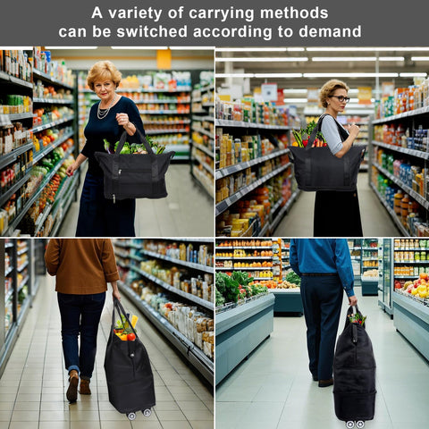 LKbeuuu detachable roller tote for groceries, travel, and camping