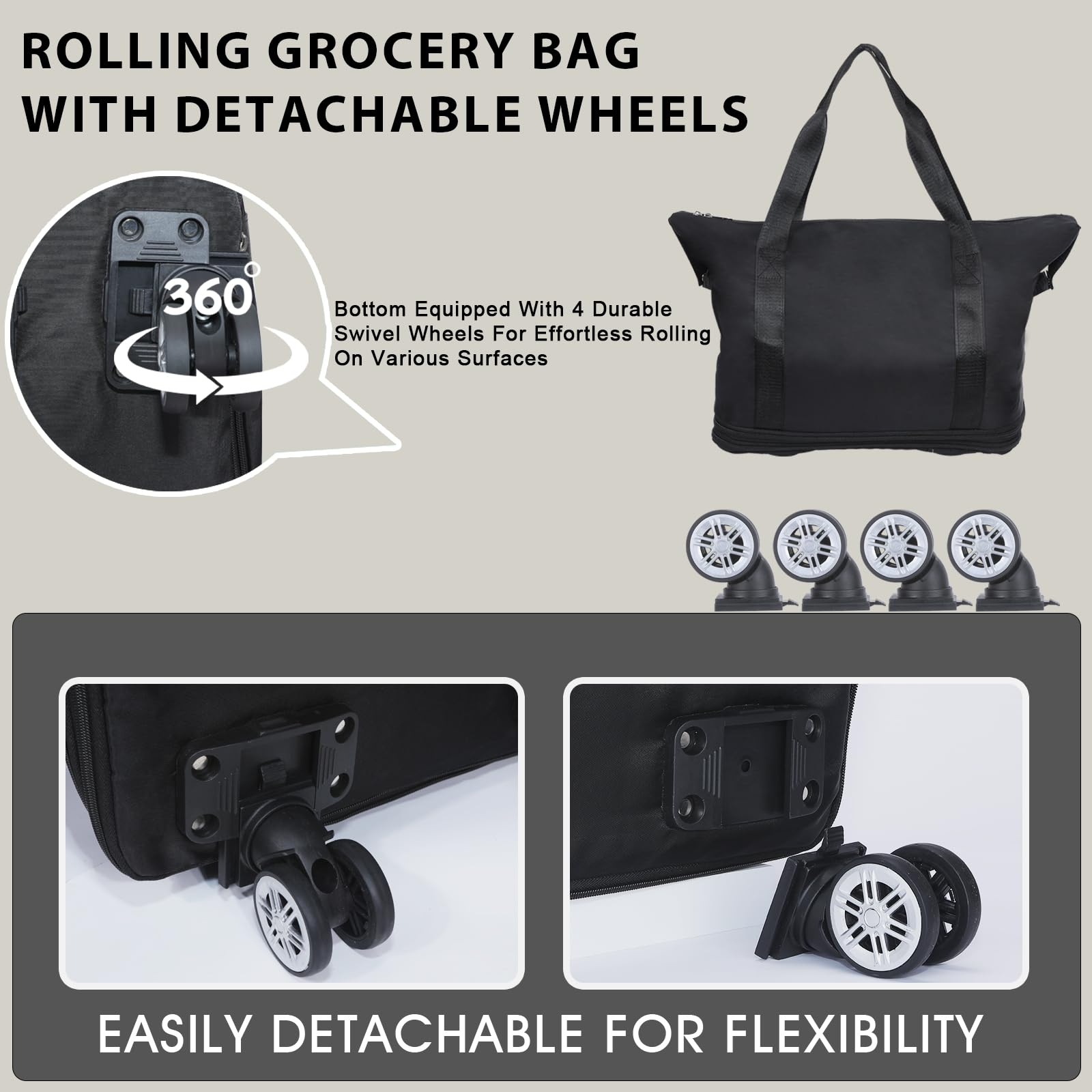 LKbeuuu wheels enable smooth turning through crowded aisles
