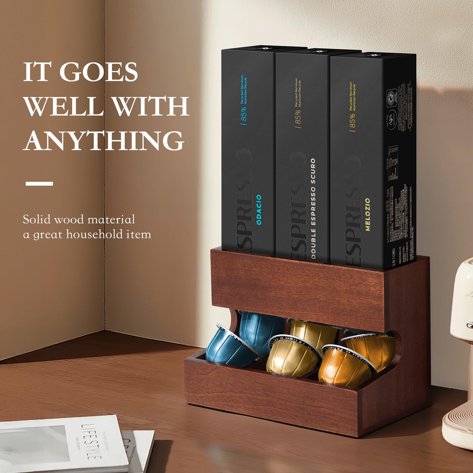 LKEUYUI non-slip base keeps the rack steady on slick countertops