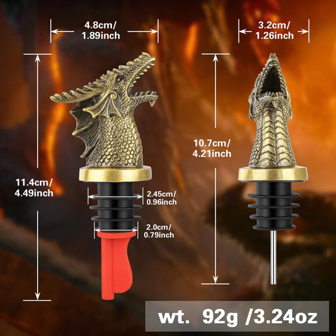 LKKCHER dragon head pourer preserves wine freshness between pours.