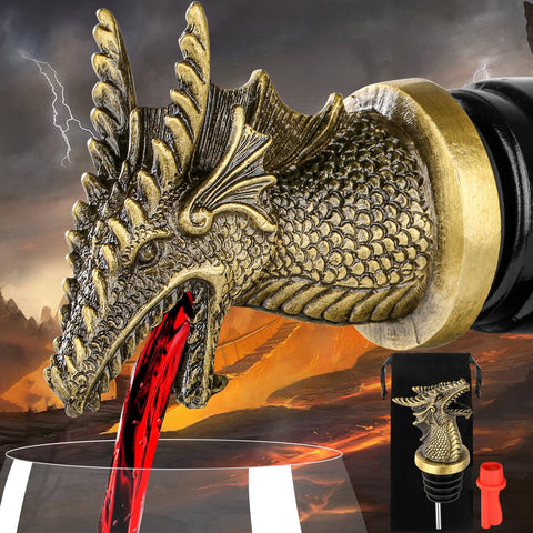 LKKCHER dragon head pourer with bronze finish enhances bottle presentation and precision pouring.