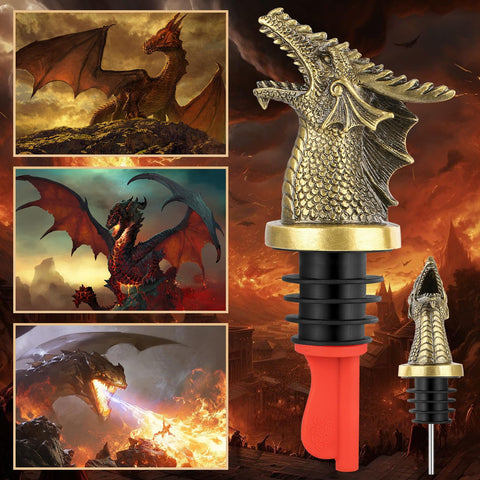 LKKCHER dragon head stopper shows an airtight seal to preserve wine.