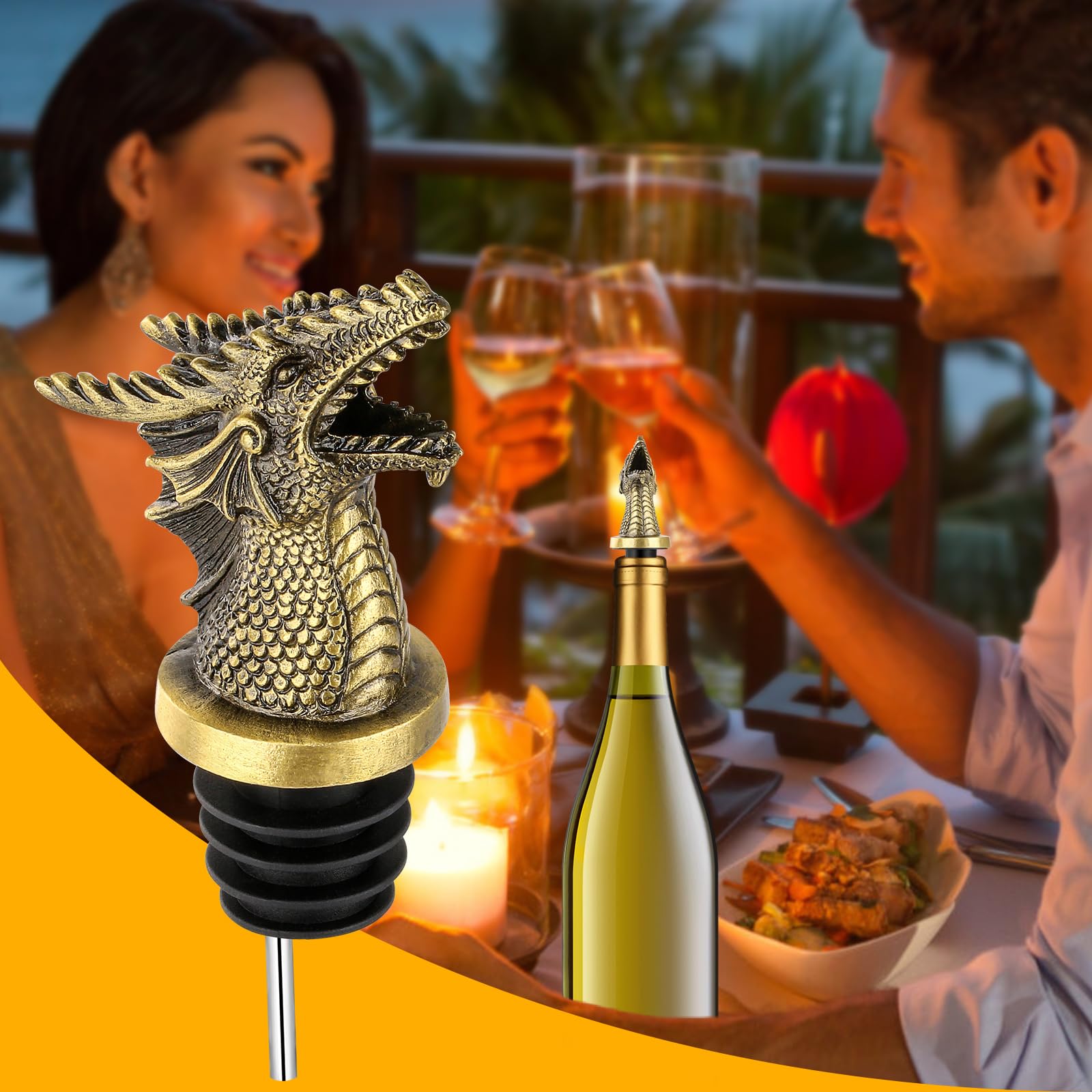 LKKCHER dual-purpose wine pourer and stopper for easy bottle topping.