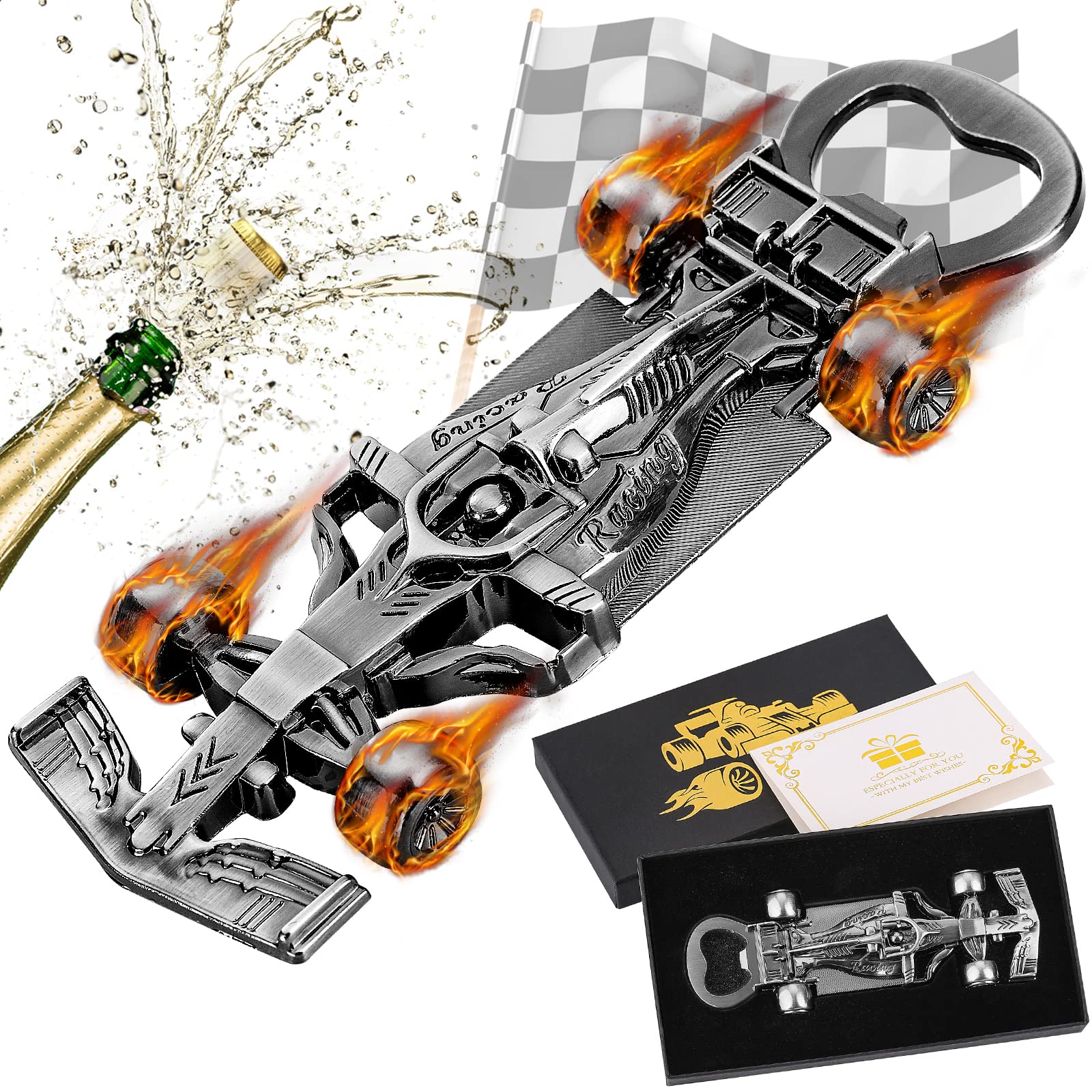 LKKCHER racing car bottle opener in action for beer lovers