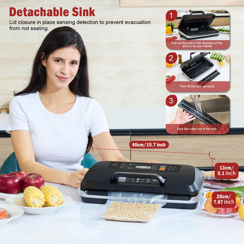 LKKNC built-in cutter and bag storage highlight convenient, custom-sized bags.