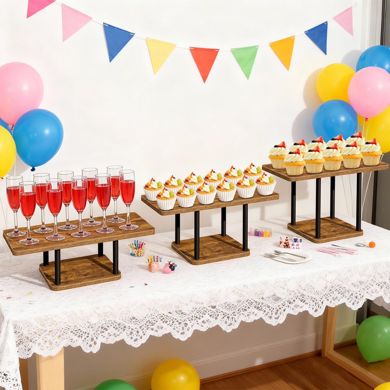 LLAXERGU Cupcake Stand ensemble-wedding demonstrates elegant dessert table display.