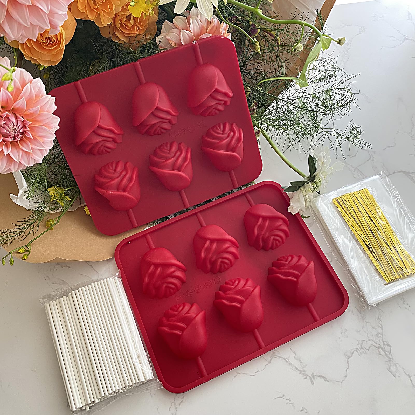 LLchunyun rose lollipop sticks pack ready for gifting