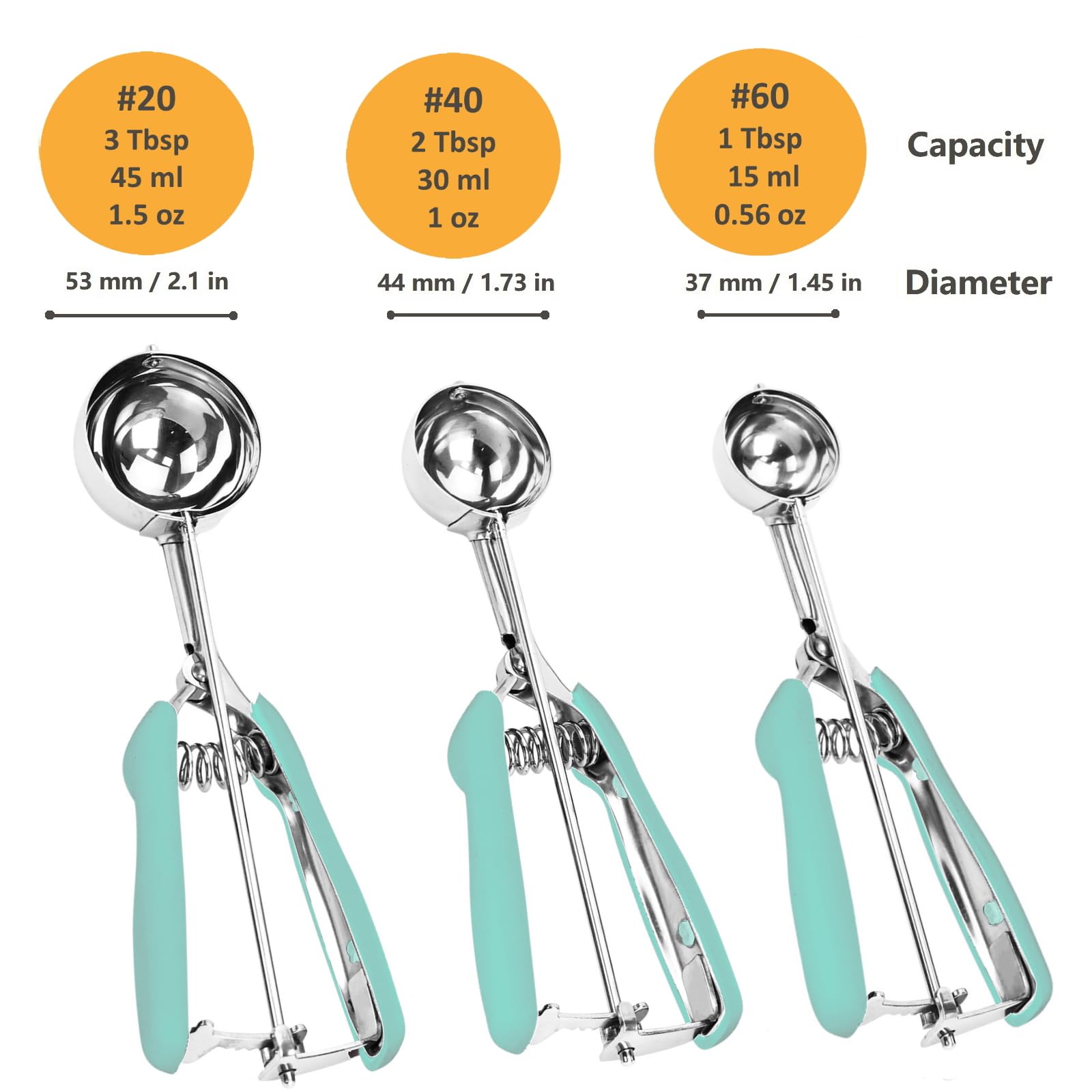 LLESCA cookie scoop medium portion ideal for consistent muffin and meatball sizes