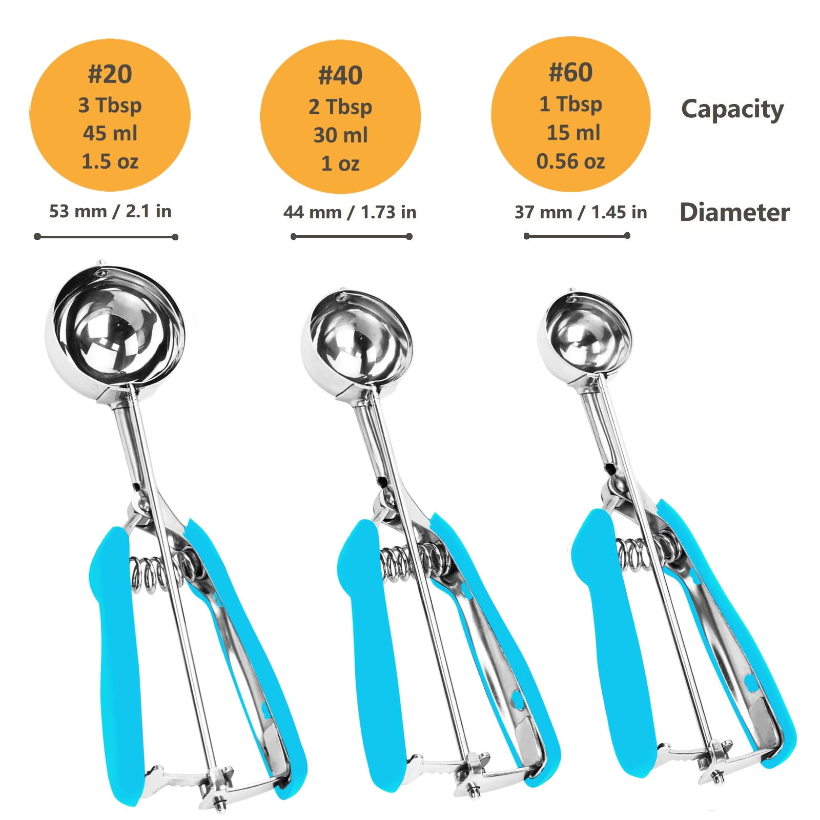 LLESCA small 1 Tbsp cookie scoop with trigger release for precise bites.