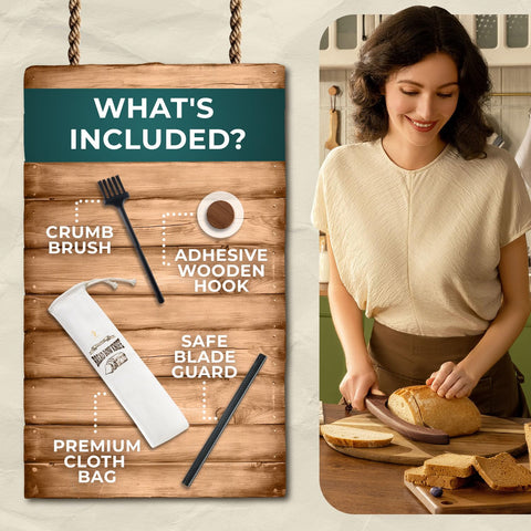 LLOTUS serrated stainless blade ideal for bagels and crusty loaves.