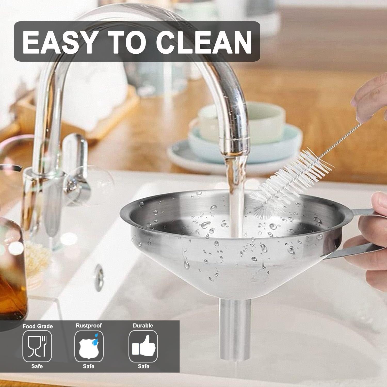 Lmoszuak funnels dishwasher-safe and easy to clean