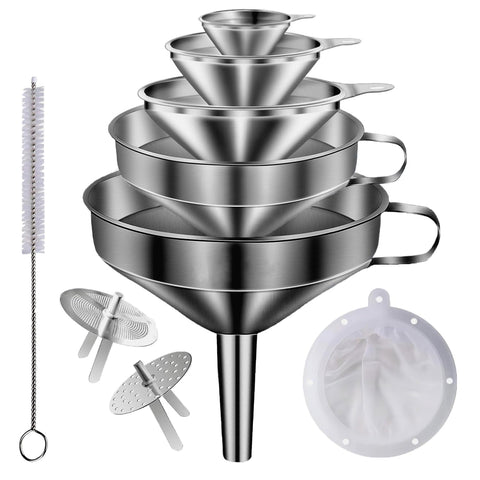 Lmoszuak stainless steel funnel large pour for precise liquid transfer