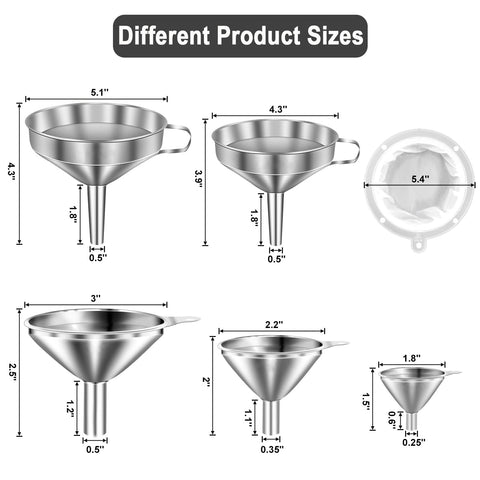 Lmoszuak funnel set medium pour for precise oil and sauce transfer