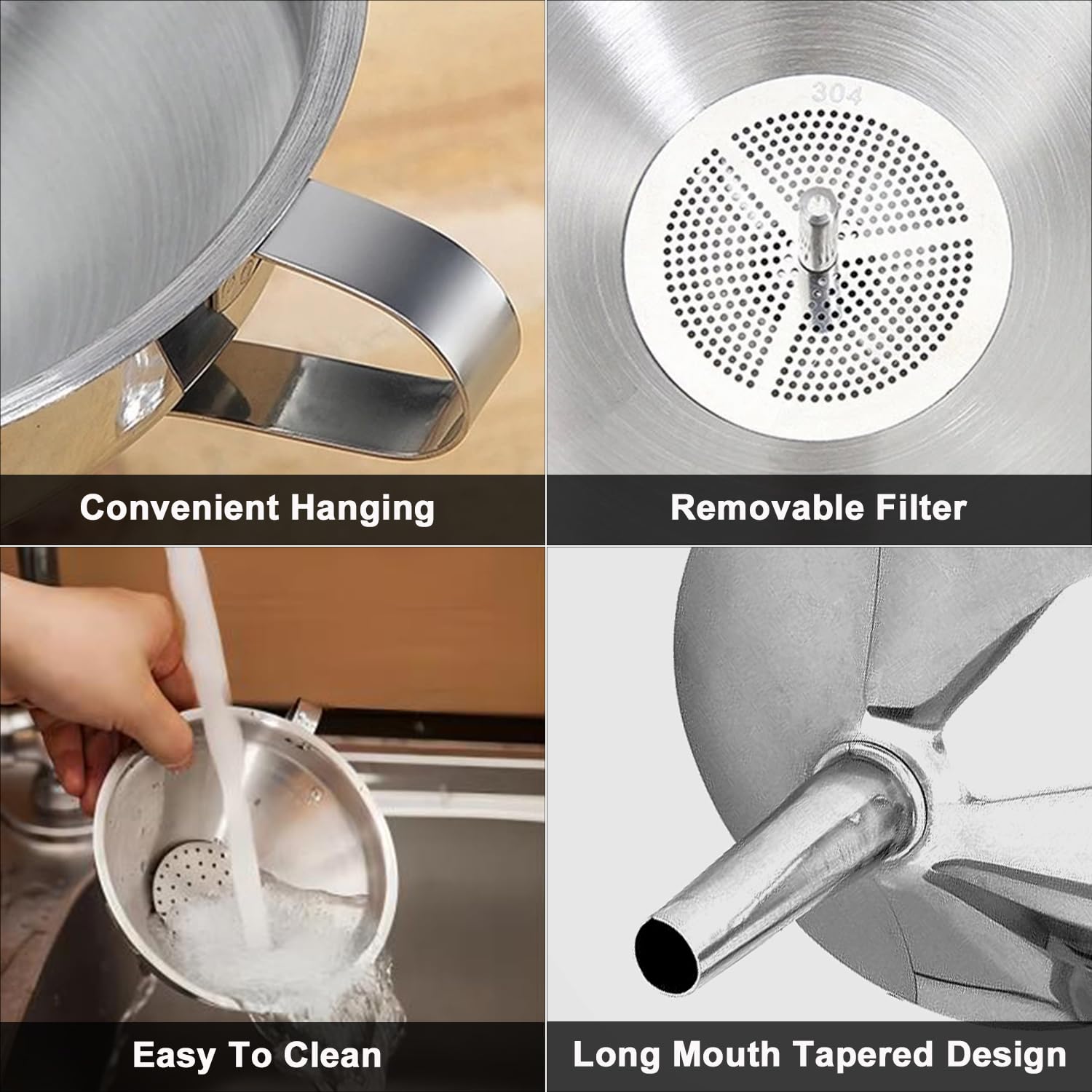 Lmoszuak funnels narrow-stem design fits tight bottle openings