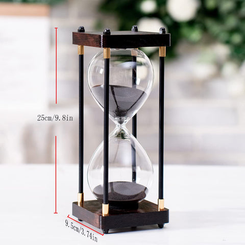 Lmzxmcy wooden-frame hourglass highlights 60-minute timing for desks.
