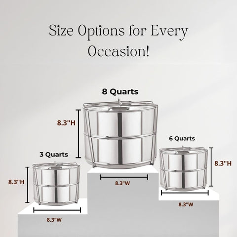 LNM Pot-in-Pot use with insert pans for layered meals inside the cooker
