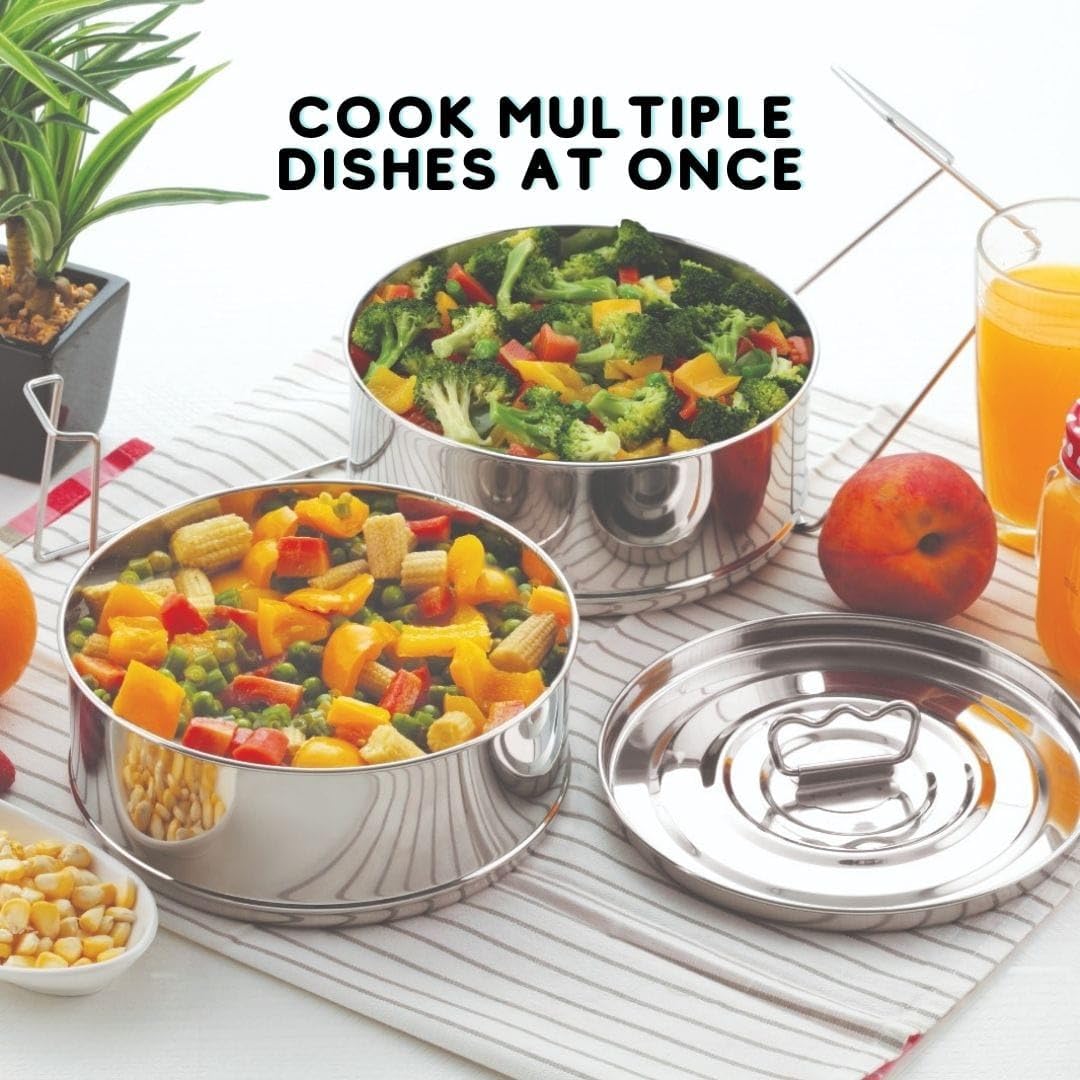 LNM Stackable Steamer Insert Pan for meat, preserving flavors and reducing cross-contamination