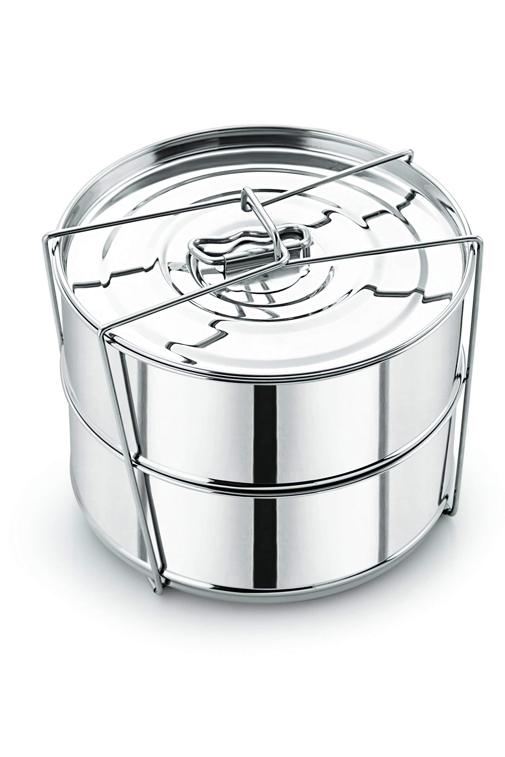 LNM Stackable Steamer Insert Pan with vegetables for quick, even steaming