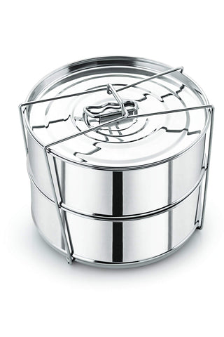 LNM Stackable Steamer Insert Pan with vegetables for quick, even steaming