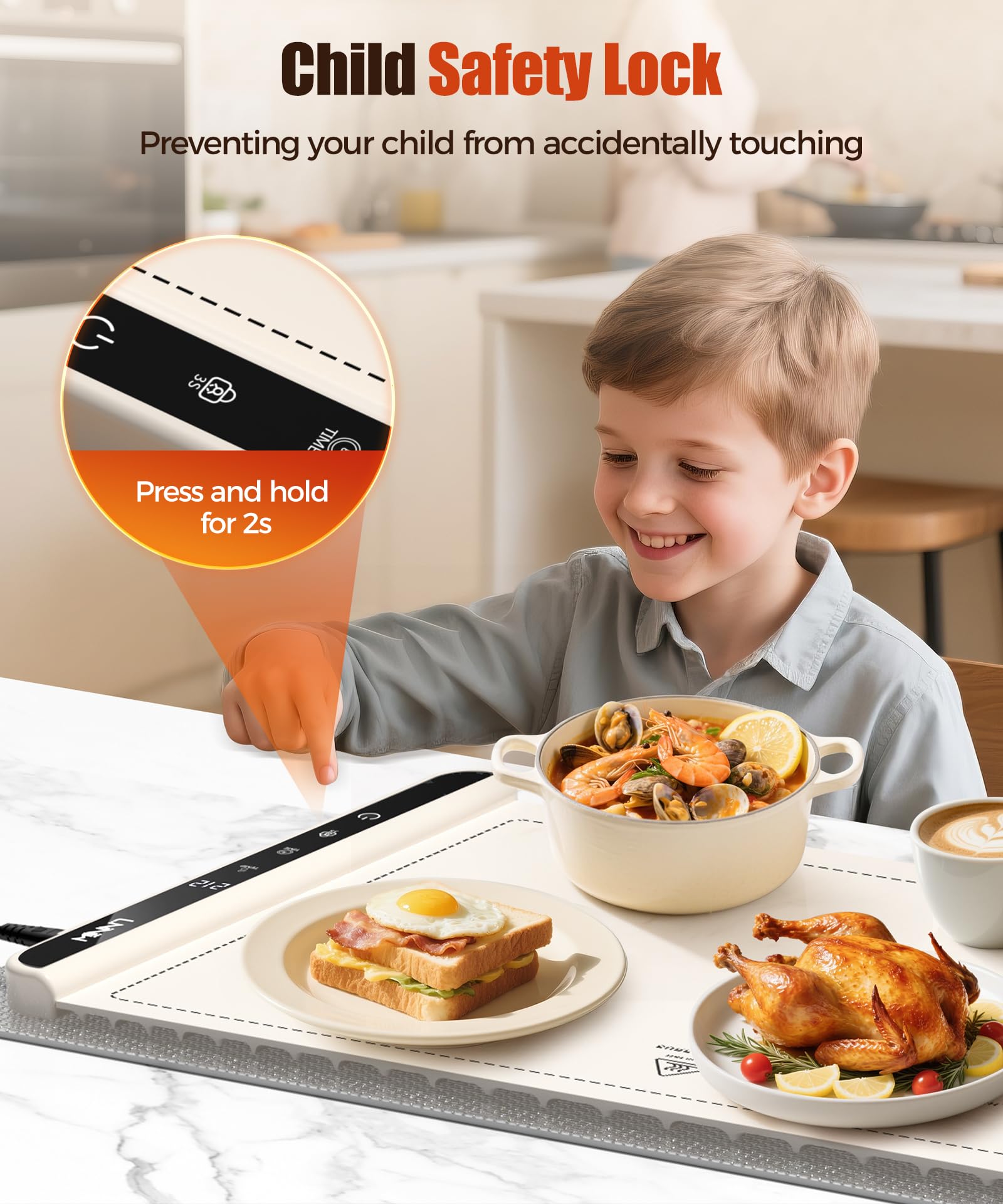 LNNIW large surface is ideal for buffet-style dinners and holiday gatherings.