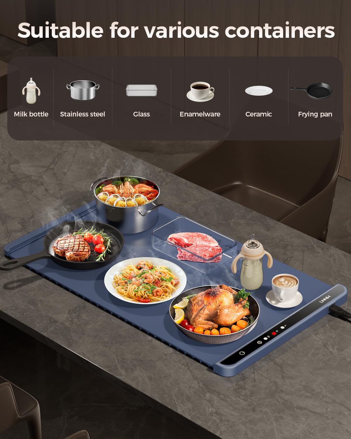lnniw warming mat safety border helps prevent accidental contact and burns.