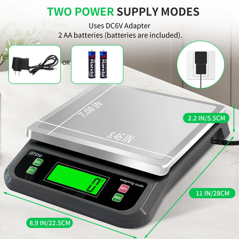 LNXDMWMS baking scale with stainless steel tray provides stable prep surface.