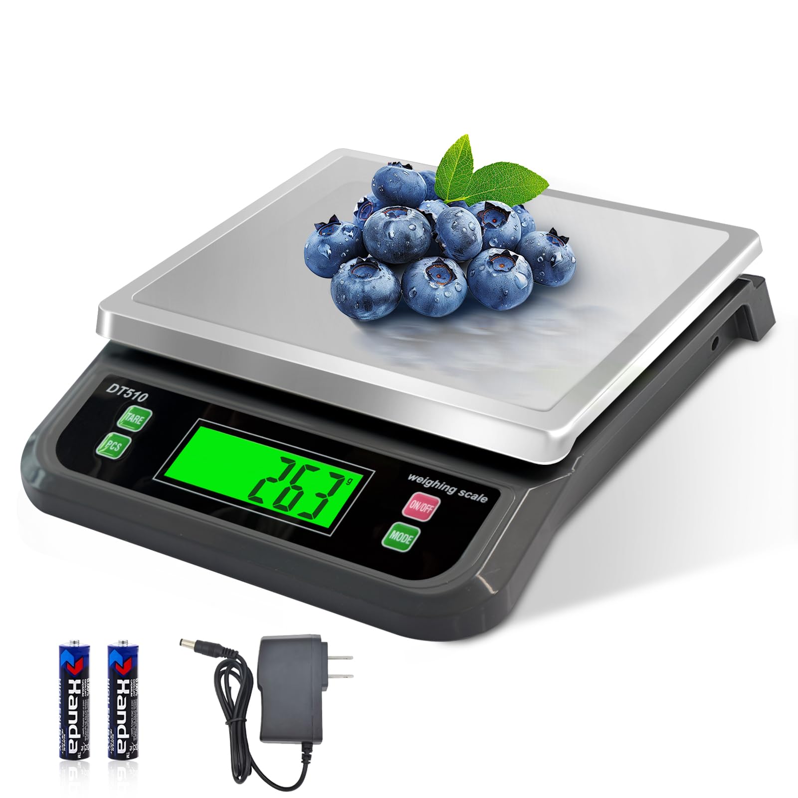 LNXDMWMS large kitchen scale display shows precise weight readings for cooking.
