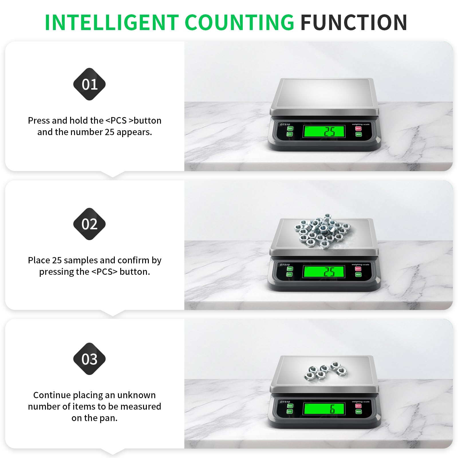 LNXDMWMS six-unit measure enables easy unit conversions.