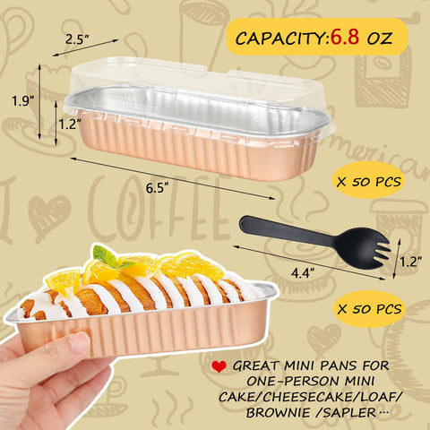 LNYZQUS 6.8oz rectangle baking cups for individual treats and gifts.