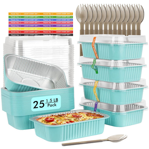 LNYZQUS 7x5 inch foil pan with lid for easy takeout and baking