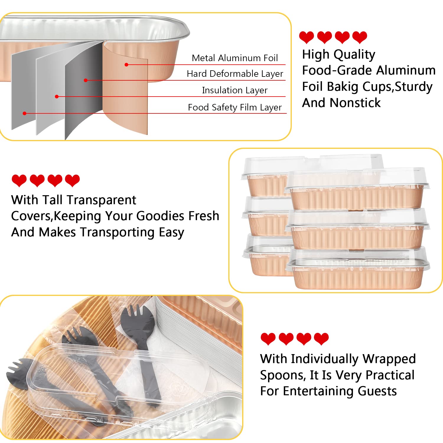 LNYZQUS aluminum foil muffin tins with even heat distribution for consistent baking.