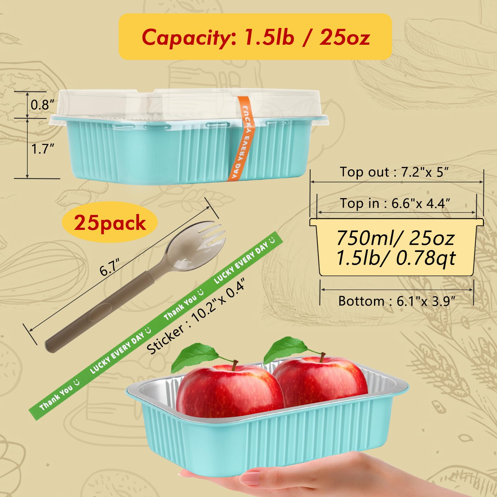 LNYZQUS heavy-duty aluminum foil pan for rigid, reusable use