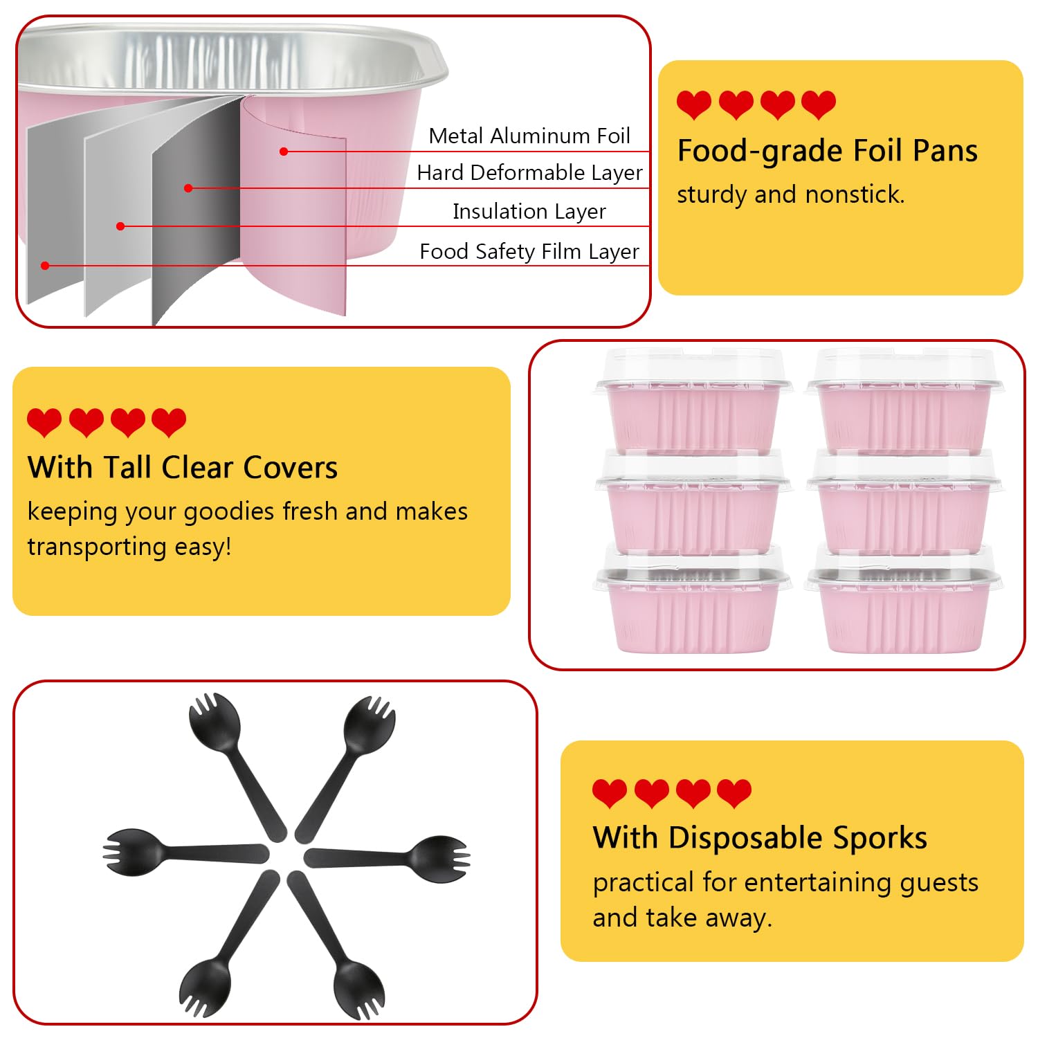 LNYZQUS mini cake pans with spoons enable mess-free tastings at home gatherings.